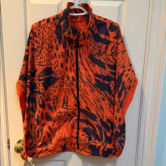 adidas Jackets & Blazers - Adidas sz L Running Jacket - orange, dk navy - perfect for Oilers fans - mesh